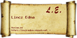 Lincz Edna névjegykártya